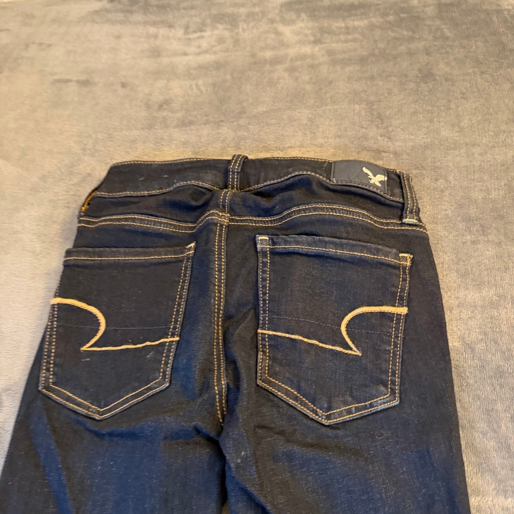 American Eagle Super Super Stretch Jegging Womens size 00 Short Dark Blue Slim